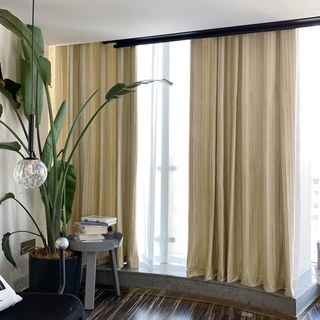 Euphoria Mocha Crushed Striped Velvet Curtains 3