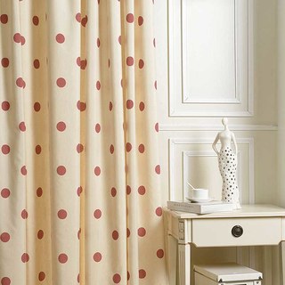 Pink Polka Dot Print Curtain 2