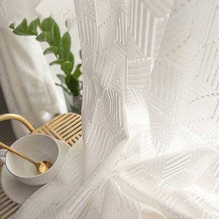 Shape Up Ivory White Lace Net Curtain 2
