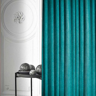 Exquisite Matte Luxury Teal Chenille Curtain