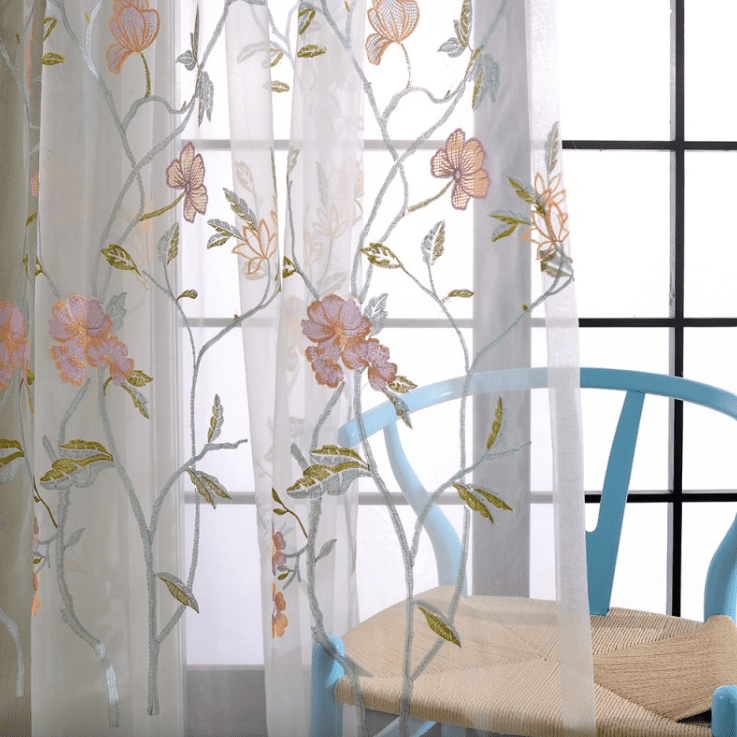 Reclaim Your Happiness with Floral Voile Curtains