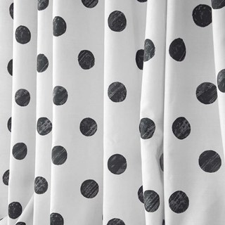 Black and White Polka Dot Print Curtain