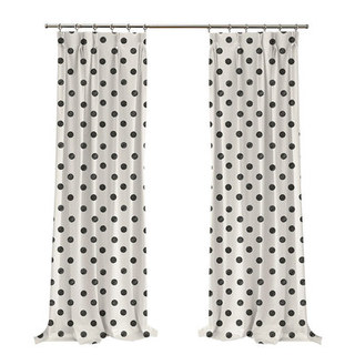 Black and White Polka Dot Print Curtain 4