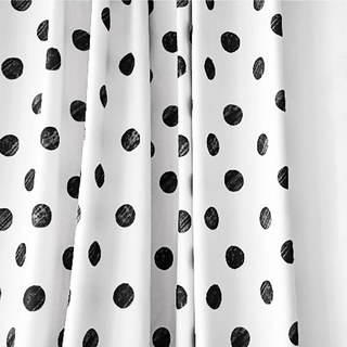 Black and White Polka Dot Print Curtain 2