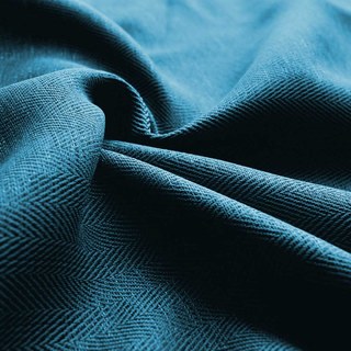 Blackout Zigzag Twill Teal Blue Curtain 4