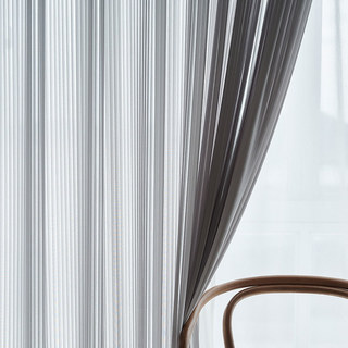 Sun Rays Bold Striped Gray Sheer Curtain 2