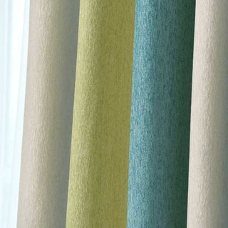 Sunshine Chenille Double Sided Green Blue Bold Striped Curtain 5