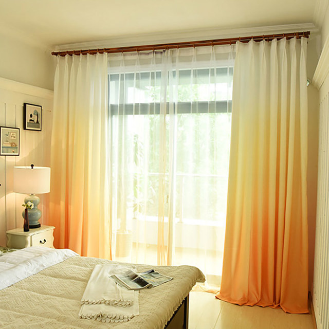 Candy Land Apricot Yellow Ombre Curtain 1