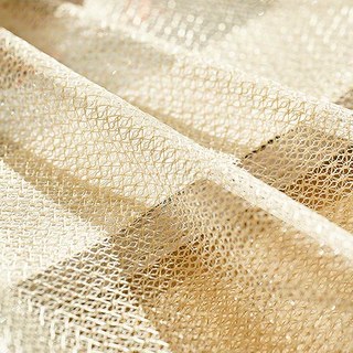 Golden Pond Cream Champagne Glittering Mesh Net Curtain 5