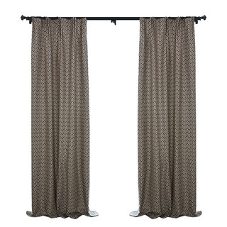 Spanish Trellis Jacquard Double Sided Cream Brown Geometric Curtain 5