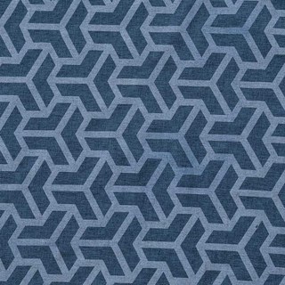 Bishamon Kikko Geometric Pattern Art Deco Haze Blue Curtain 5