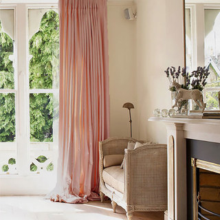 Clair de Lune Coral Dusky Pink Silky Satin Curtain