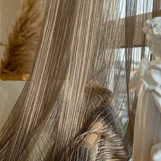 Moonlight Coffee Brown Glittering Mesh Net Curtain 2