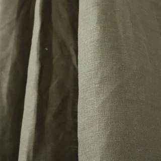 Shabby Chic Olive Green 100% Flax Linen Curtain 4