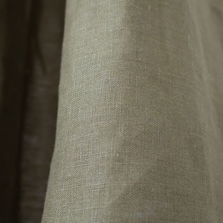 Shabby Chic Olive Green 100% Flax Linen Curtain 3