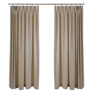 Silk Waterfall Subtle Textured Striped Shimmering Champagne Cream Curtain 3