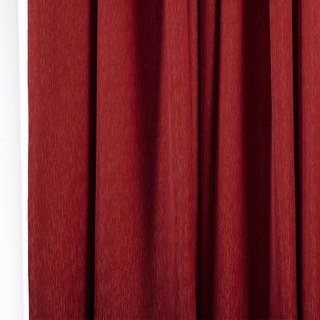 Silk Waterfall Subtle Textured Striped Shimmering Chrisom Red Curtain 2
