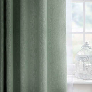 Silk Waterfall Subtle Textured Striped Shimmering Light Sage Green Curtain