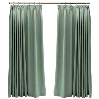 Silk Waterfall Subtle Textured Striped Shimmering Light Sage Green Curtain 4