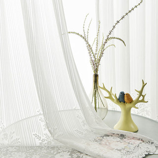 Morning Chamomile Ivory White Lace Sheer Curtain 2