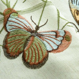 Butterfly Garden Cream Floral Embroidered Curtain 4