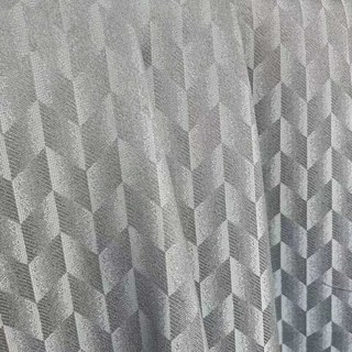 Fancy Rhombus Luxury Jacquard Geometric Grey Curtain 3