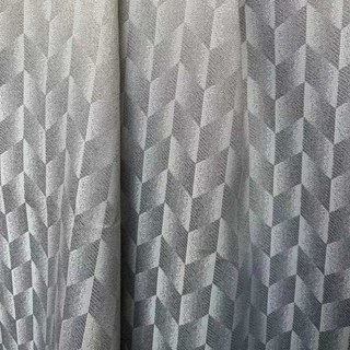 Fancy Rhombus Luxury Jacquard Geometric Grey Curtain 2