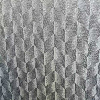 Fancy Rhombus Luxury Jacquard Geometric Grey Curtain 4