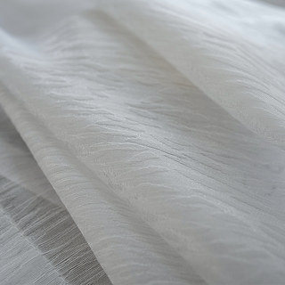 Ivory White Shimmering Crinkle Crushed Sheer Curtain