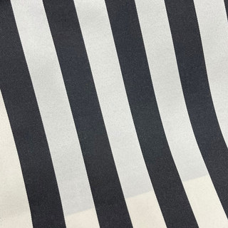 Sleek Black and White Striped Curtain
