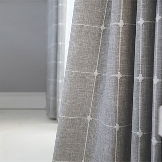 Pane Perfection Linen Style Grey Check Curtains