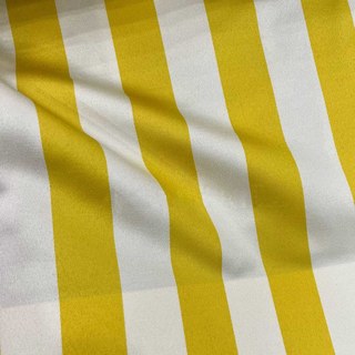 Sleek Yellow and White Striped Curtain