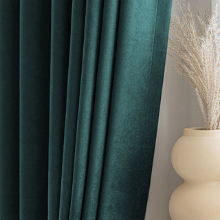 Smart Space Double Sided Teal Green Vegan Suede Curtains 2
