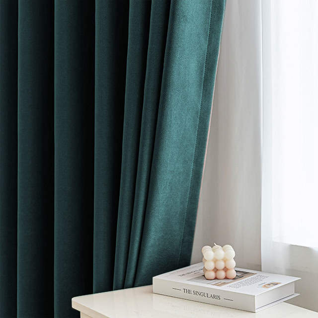 Smart Space Double Sided Teal Green Vegan Suede Curtains 1