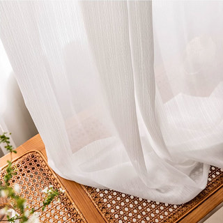 Chain Link Patterned Jacquard Ivory White Voile Curtain 6