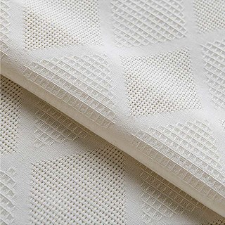 Diamond Mesh Geometric Heavy Ivory White Sheer Curtain 4