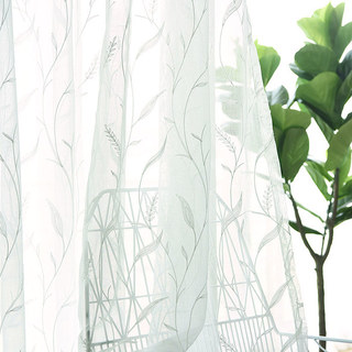 Dreamy Heather Ivory White Embroidered Sheer Curtain 4