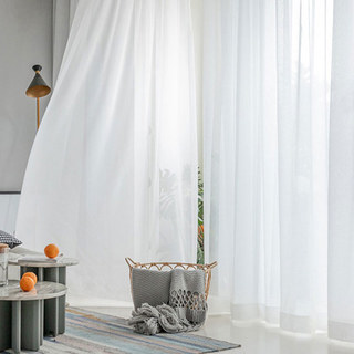 Soft Breeze Brilliant White Chiffon Sheer Curtain 1