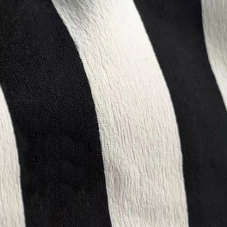 Striking Double Sided Black and White Chenille Striped Curtain 6