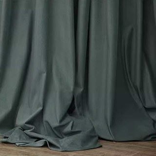 Sunnyvale Herringbone Textured Dark Green Velvet Blackout Curtains 4