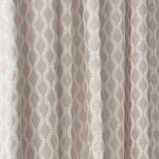 Enchanted Ogee Shimmering Geometric Light Grey Taupe Curtains 2