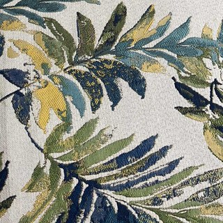 Leafy Whispers Linen Style Green Palm Floral Curtain 4