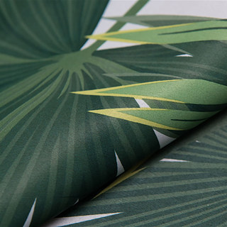 Paradise Palms Tropical Leaves Green Blackout Curtain 2