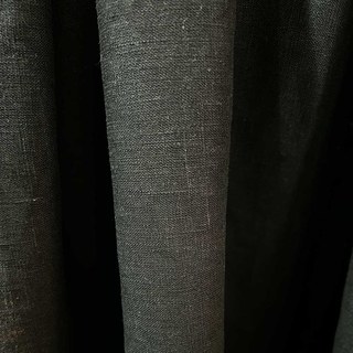 Shabby Chic Black 100% Flax Linen Curtains 4