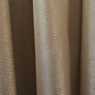 Shimmering Diamonds Geometric Coffee Brown Voile Curtains 2
