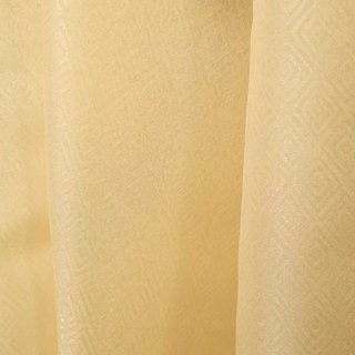 Shimmering Diamonds Geometric Cream Gold Voile Curtains 4