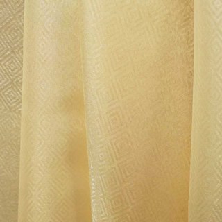 Shimmering Diamonds Geometric Cream Gold Voile Curtains 3