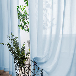 Soft Breeze Baby Blue Chiffon Voile Curtain 2