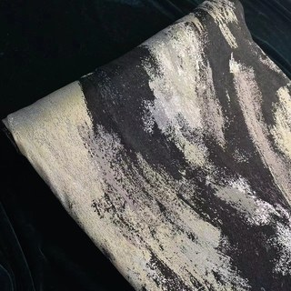 Dazzling Brushwork Luxury Jacquard Grey & Silver Abstract Curtain