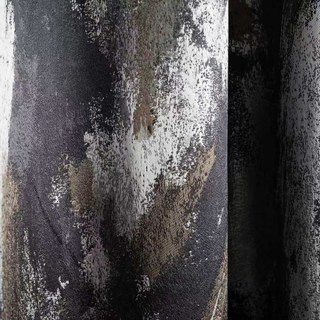 Dazzling Brushwork Luxury Jacquard Grey & Silver Abstract Curtain 5